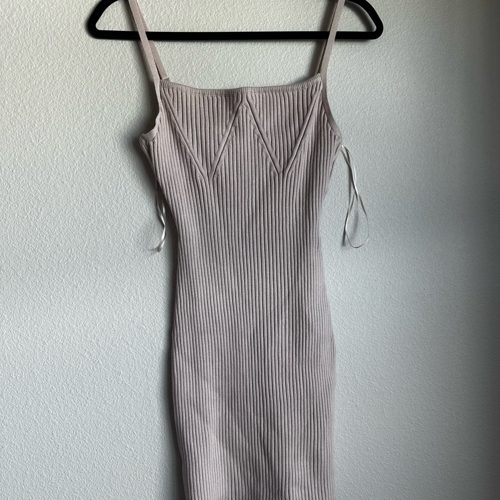 Chic Ribbed Knit Mini Dress